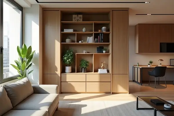 Estante dobrável para apartamentos studio modernos organizada e funcional